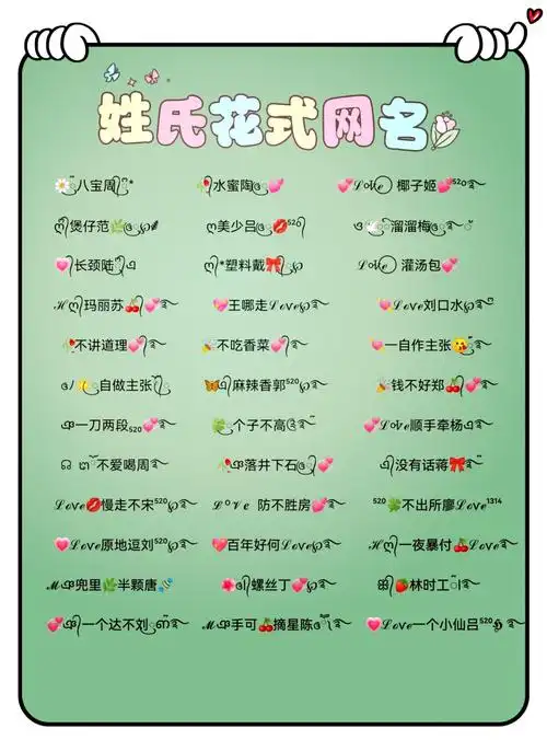 💫带姓氏的炫酷微信名大揭秘✨