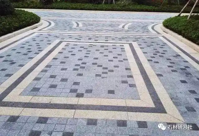 花岗岩园区地面石材铺装案例参考