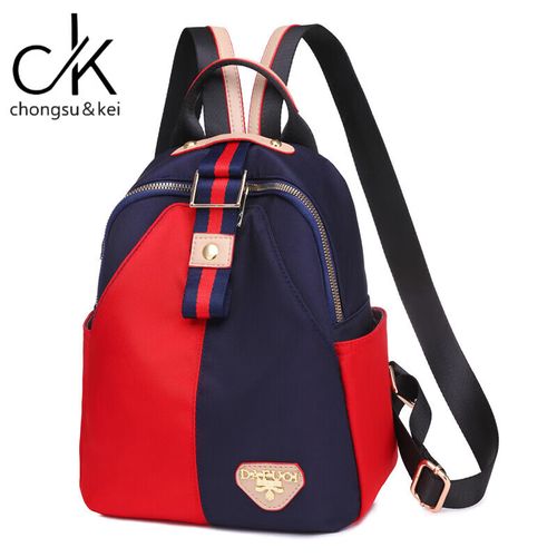 clecey kokyck轻便牛津布迷你双肩包女ins2023新款韩版时尚撞色旅行书