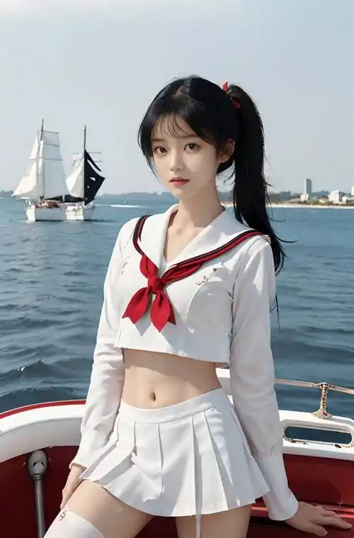 身着纯白色jk水手服的美丽小姐姐,完美的身材和外貌让人心动_镜头