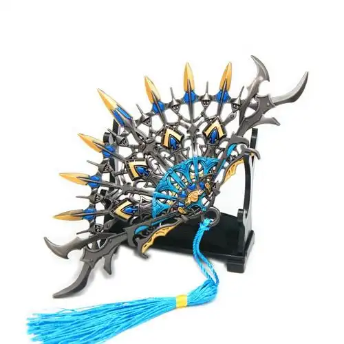 斗罗大陆武04大号孔雀翎扇子唐门暗器昊天锤金属模型摆件玩具套装