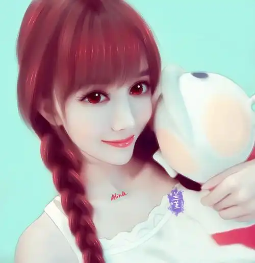 原创作品:真人转手绘(20)麻花辫女孩