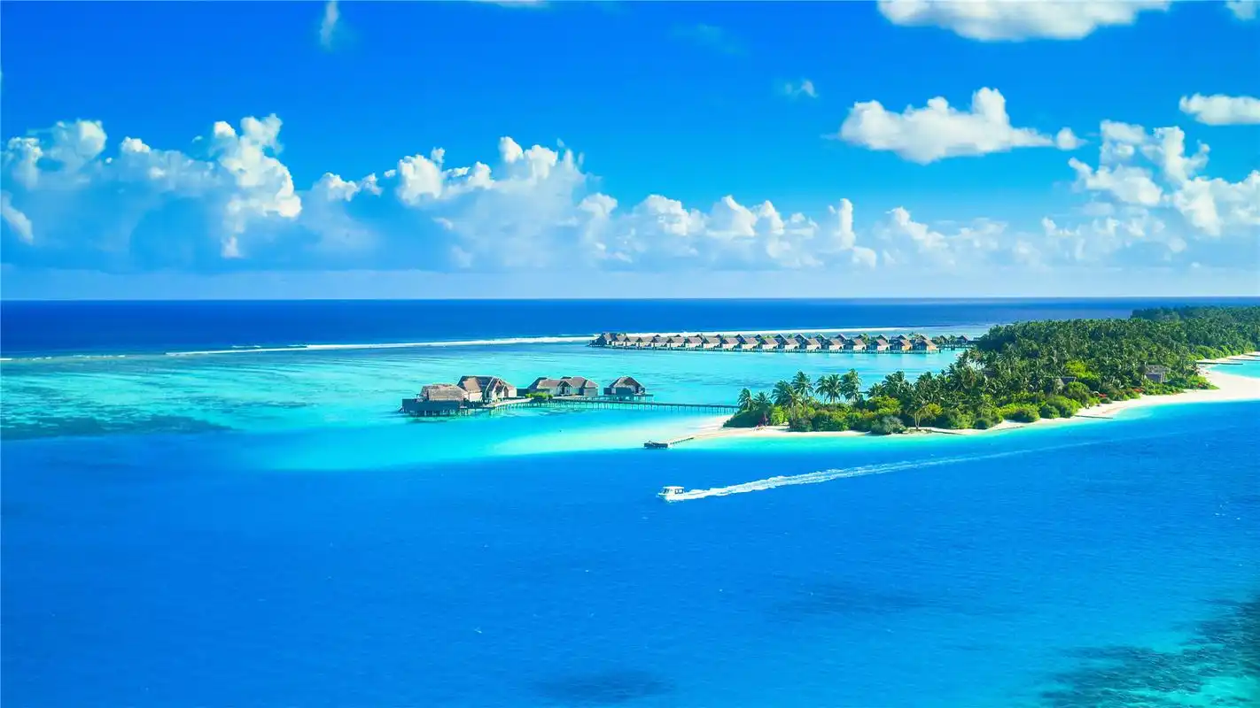 沙滩蓝色潮汐唯美高清桌面壁纸