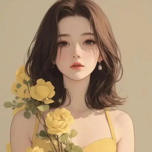 玫瑰花香优雅知性美女生头像