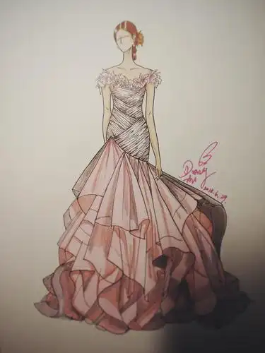 马克笔时装礼服设计