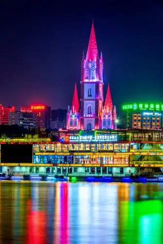 中国广西南宁亭子码头夜景风光