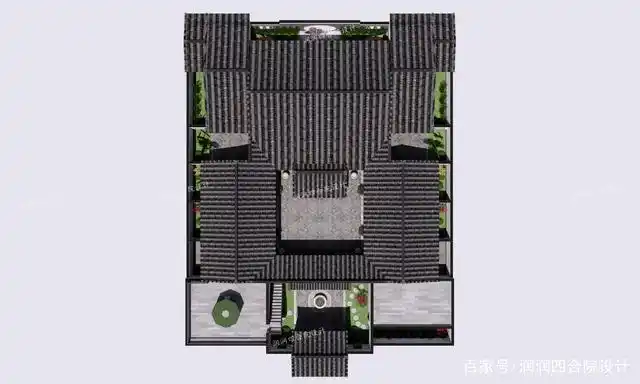 兄弟合建一层现代四合院,8间卧室13个庭院——润润四合院设计