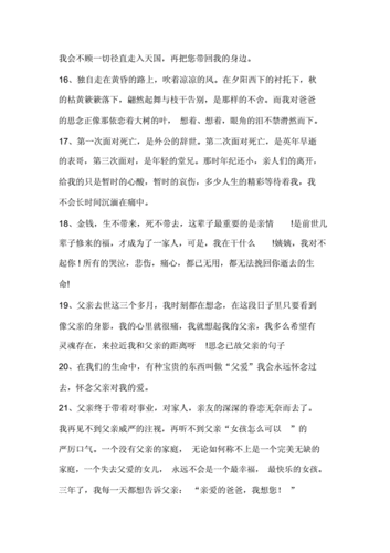 思念去世的父亲的说说父亲去世了想念的话语doc5页