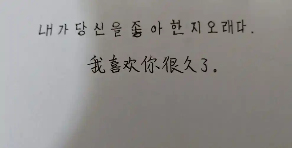 我喜欢你好久了 你不知道吗★手写★韩文