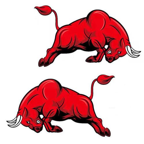 红色牛头车贴纸创意个性卡通装饰汽车贴纸车门遮盖车身遮挡划痕贴