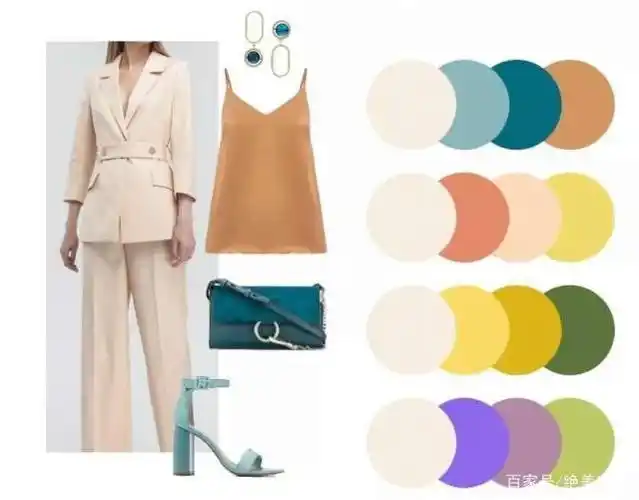 米色系配色,也是有四组配色方案.