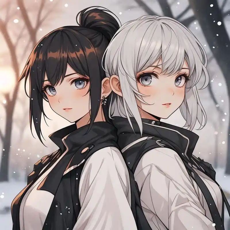 动漫风高冷x可爱姐妹头像9569♀15