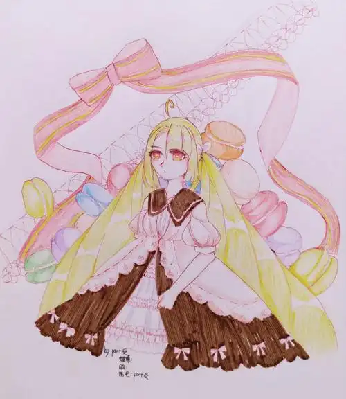 pant受奥比岛板绘作品马卡龙少女