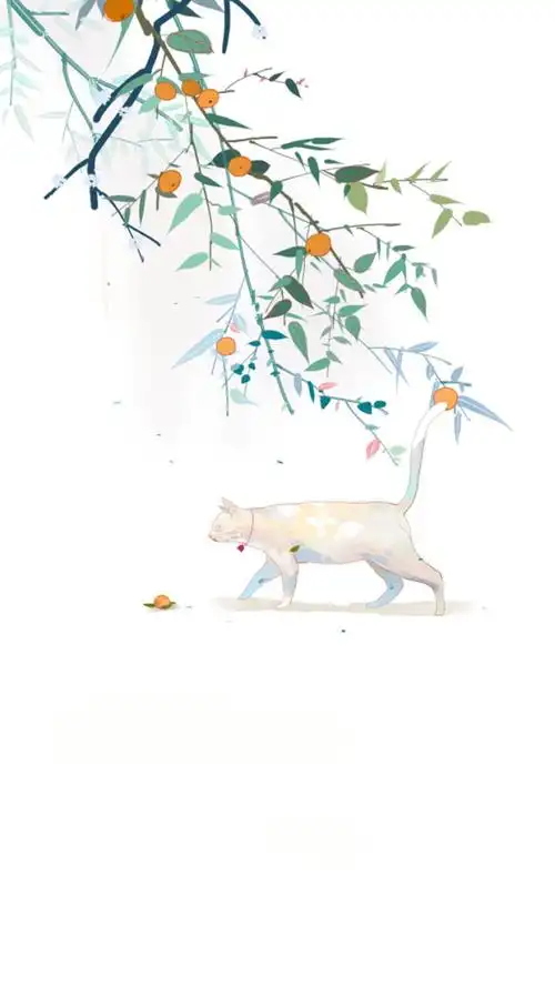 猫咪手绘水彩壁纸