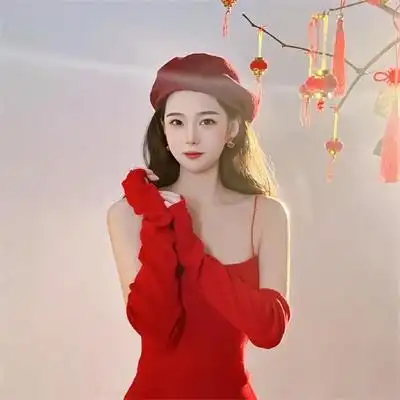 2022跨年头像女真人红色