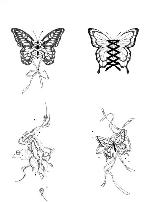 小清新简约纹身手稿