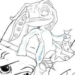 卡通鱼人简笔画