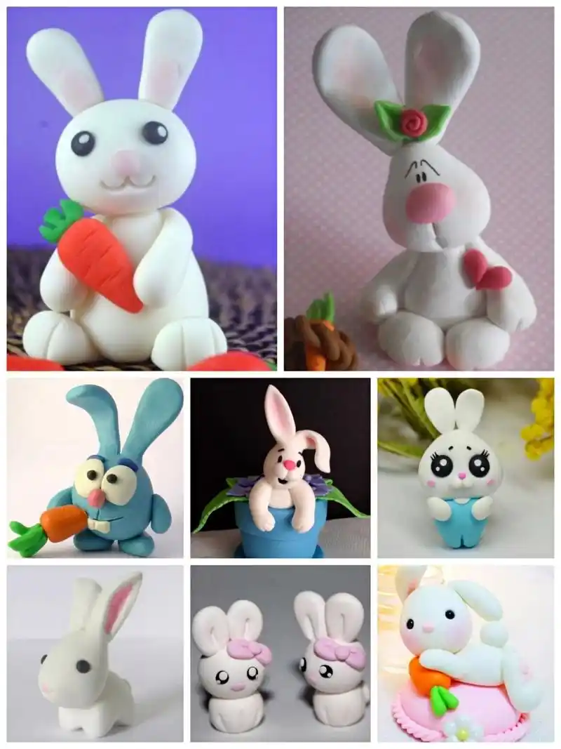粘土手工兔子|幼儿创意黏土橡皮泥手工diy 粘土手工兔子|幼儿创意黏土