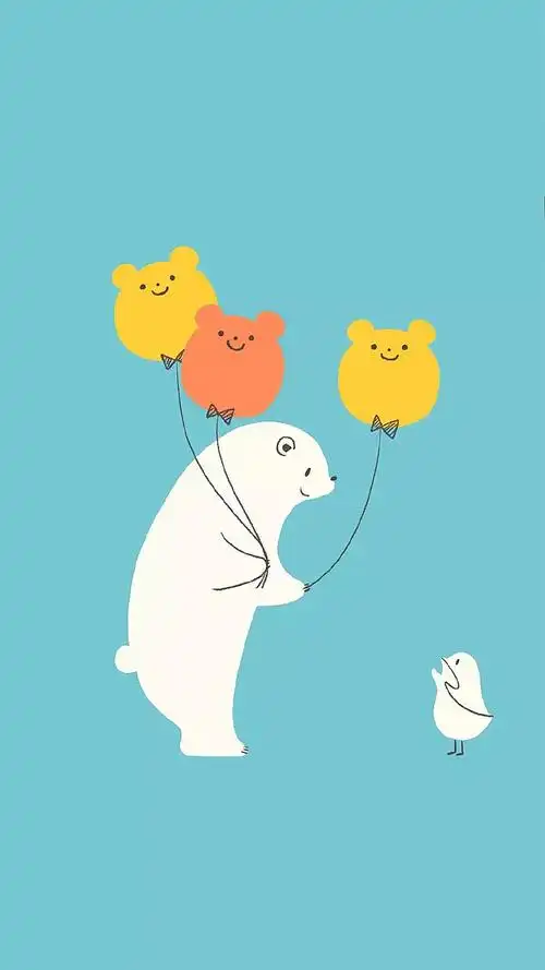 超可爱大白熊卡通图片手机壁纸