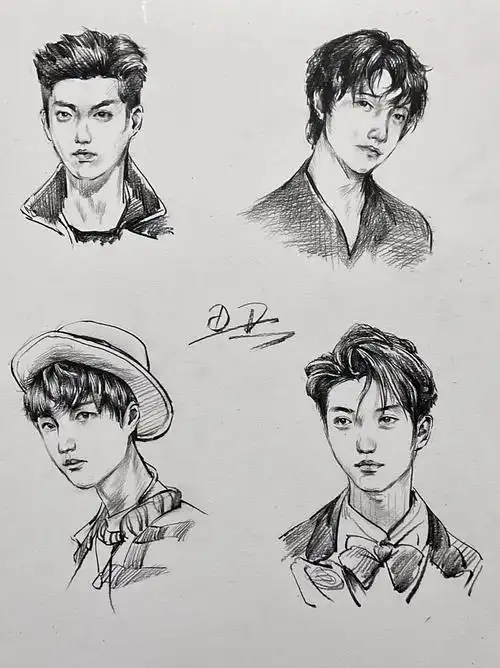 手绘临摹  #临摹  #明星  #明星同款  #蔡徐坤  #王一博  #薛之谦