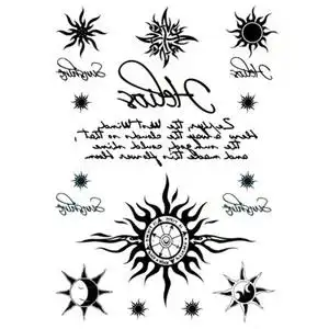 太阳图腾纹身贴图片