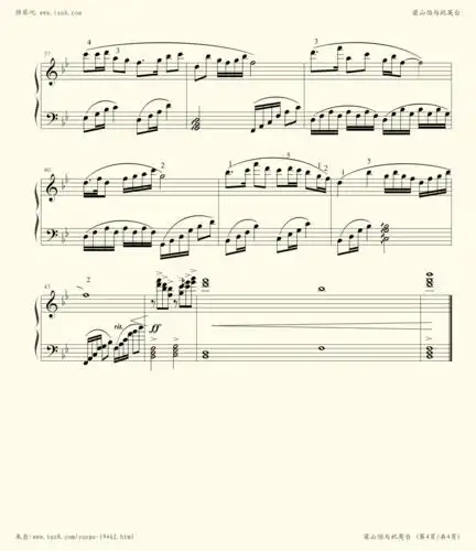 钢琴谱 - 梁祝(简化版,钢琴谱)