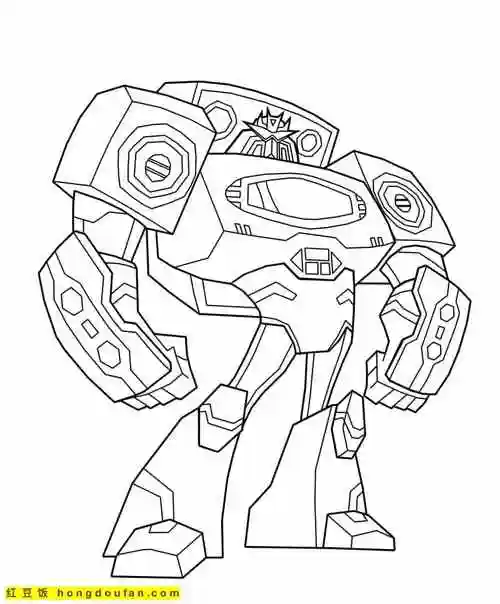 11张汽车人变形金刚卡通涂色图片-红豆饭小学生简笔画大全
