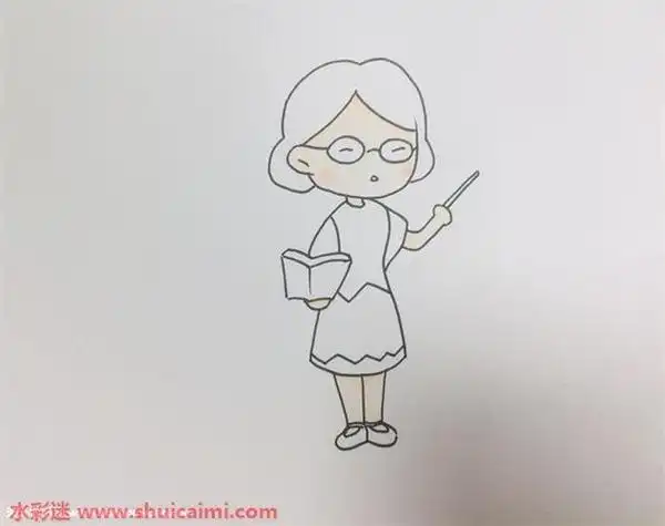 语文老师怎么画语文老师简笔画简单又漂亮彩色