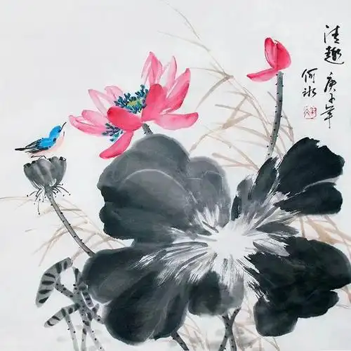 国画教程国画写意荷花画法