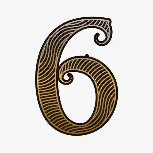 棕色螺旋纹数字6