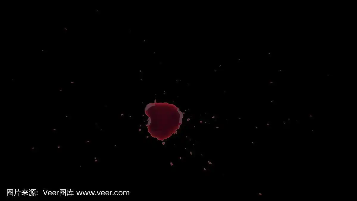 透明背景上的血滴