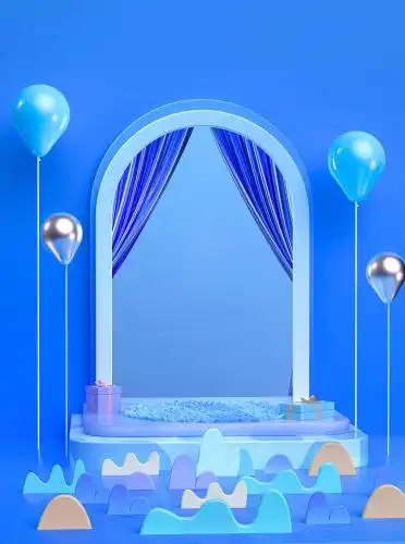 蓝色渐变电商节日促销海报背景