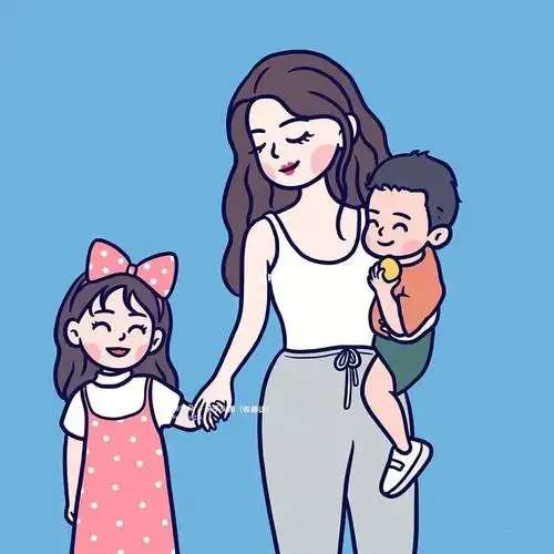 妈妈和两宝贝头像你留言我做图