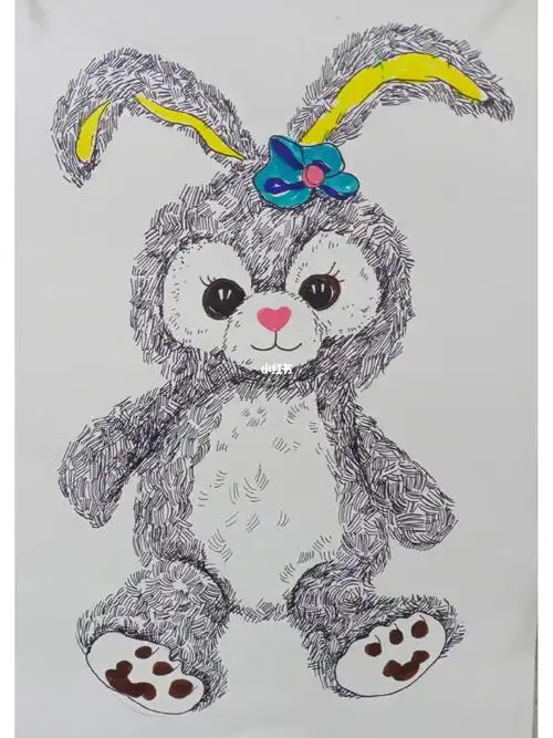 星黛露毛绒娃娃线描