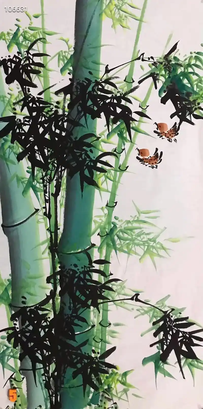 写意花鸟画《竹报平安》《五福临门》 - 抖音