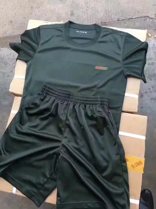 武警体能服夏季新式训练服男迷彩短袖户外女跑步透气圆领作训服军训