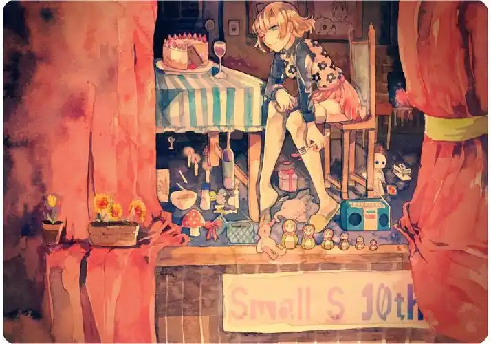 抑郁症少女的恐怖唯美插画