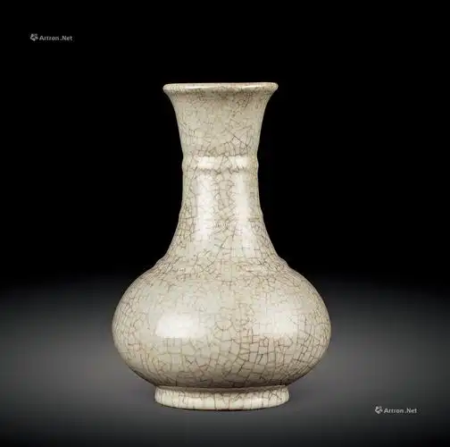 【明 仿哥窑开片长颈瓶】拍卖品_图片_价格_鉴赏_明代单色釉瓷器_雅昌
