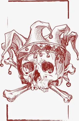 手绘万圣节骷髅头骨头汤南瓜枯树枝流血眼球