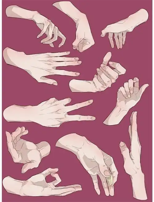 绘画素材小画手进来画手啦