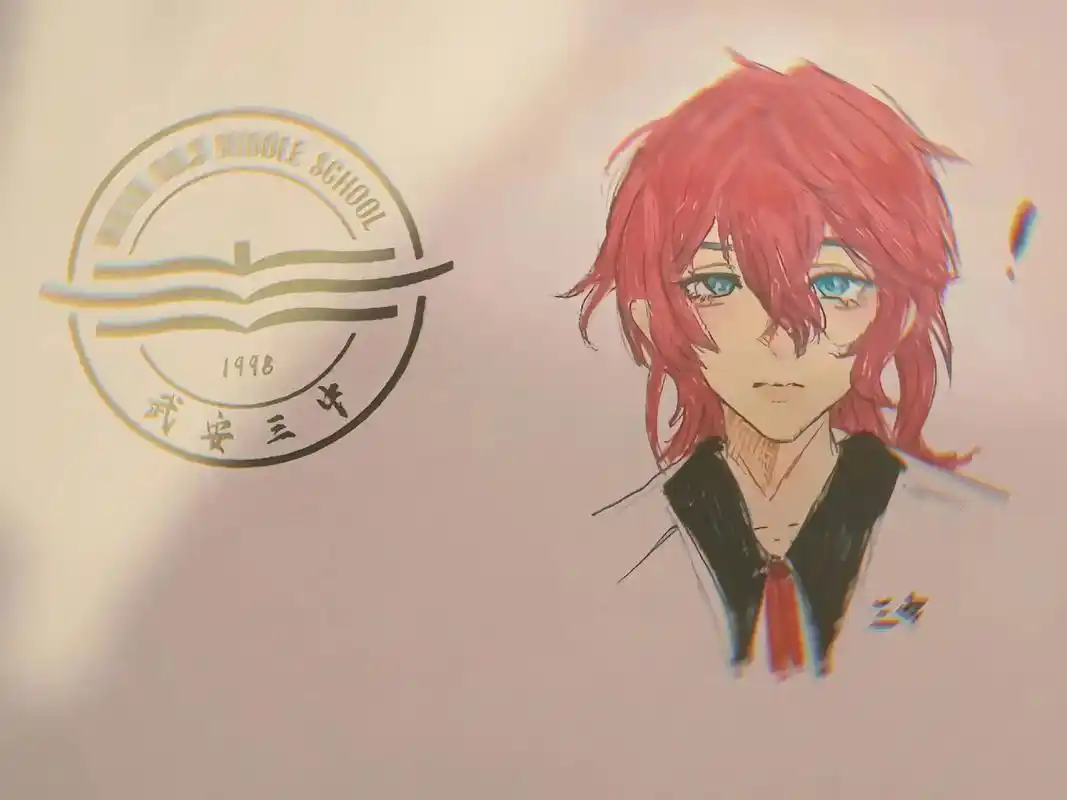 日常瞎画 #二次元 校徽拟人 - 抖音