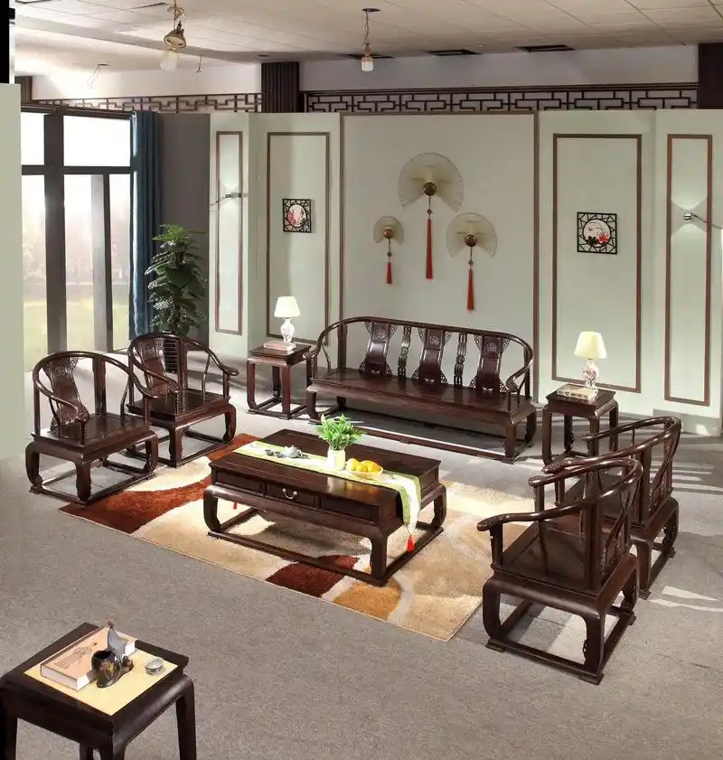 简直太喜欢新中式风黑檀木沙发组合啦.