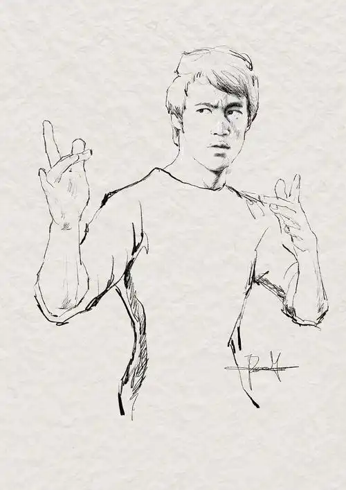 手绘李小龙brucelee