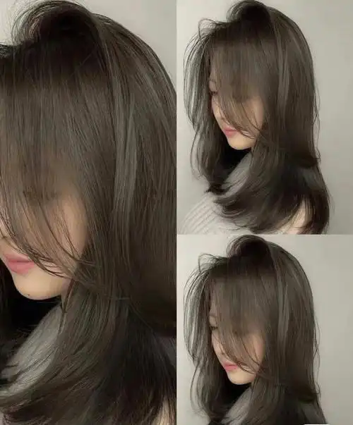 温柔亚麻青灰色超级超级显白的发色