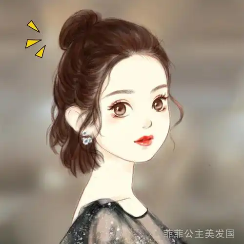 半丸子头头像女生