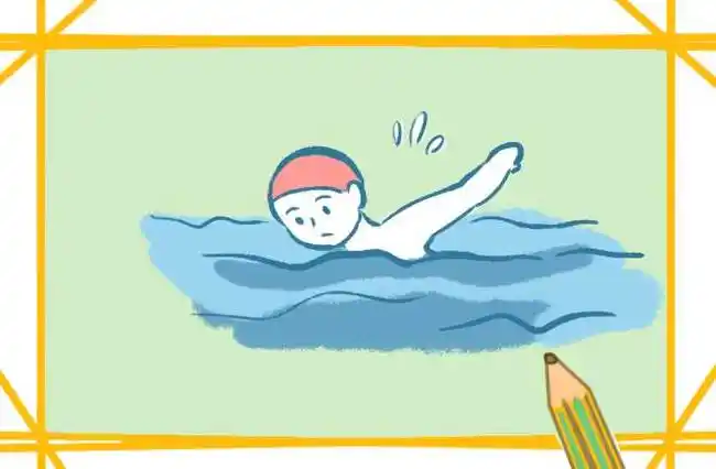 游泳简笔画 游泳简笔画男孩图片