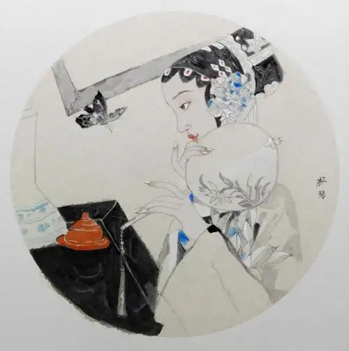 刘红琴 仕女 (10)42cm x 42cm