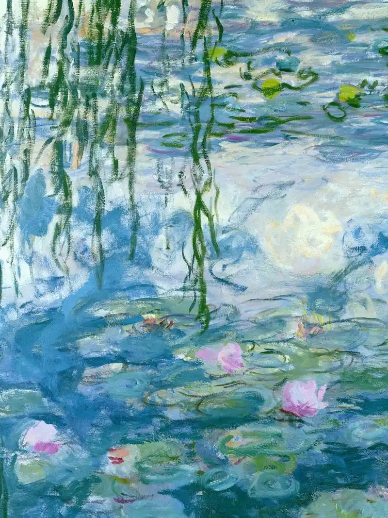 48莫奈油画《睡莲》高清附细节 《睡莲》系列作品,从1897到1926年