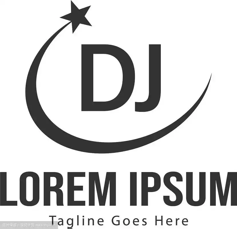 dj字母标志设计创意现代dj字母