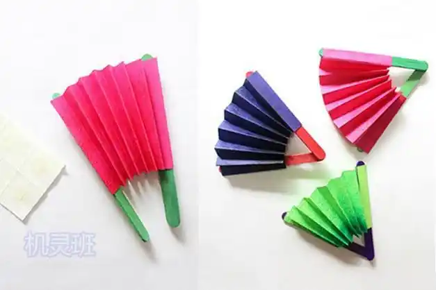夏天儿童手工:怎么用卡纸制作纸折叠扇子(步骤图解)5